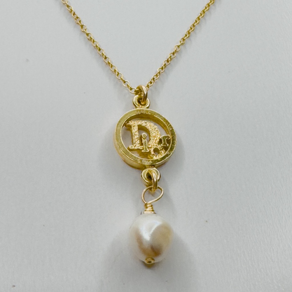 Authentic 18k Gold Plated Dior Necklace (with new chain)